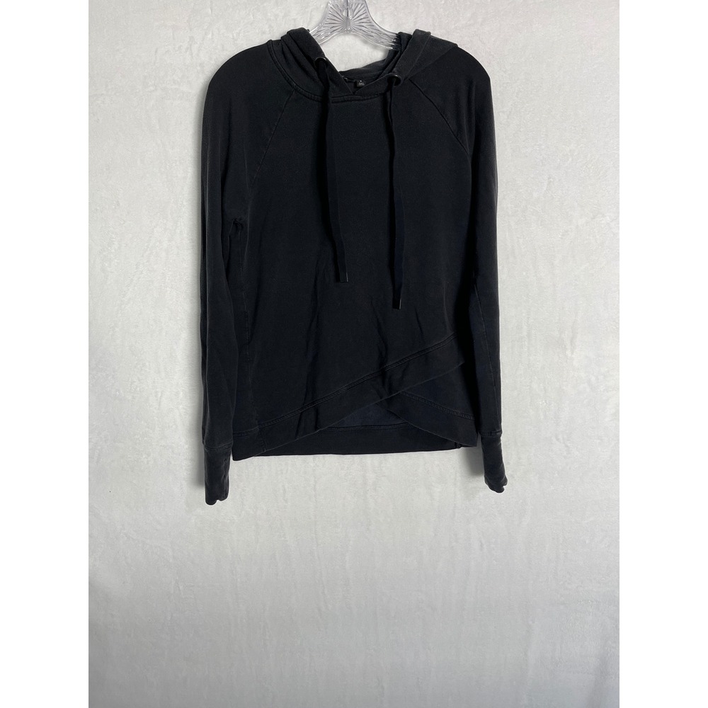 Athleta Pinnacle Criss Cross Hoodie in Black Size Small Athleisure Stretch